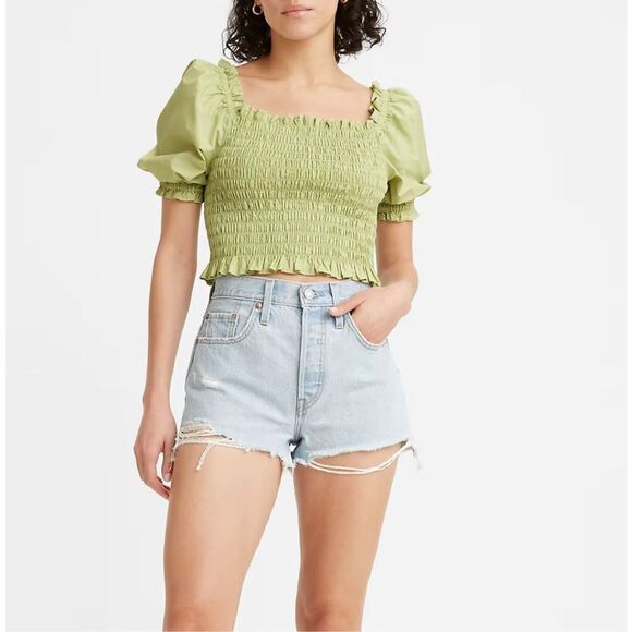 Levis 501® HIGH RISE WOMEN'S SHORTS Button Fly Ojai Frost - Light Wash 25 - Picture 1 of 16